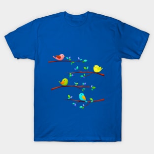 Birds On Tree Branch T-Shirt